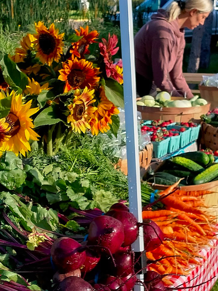 Molnar Gardens product stand at the Farmers Market