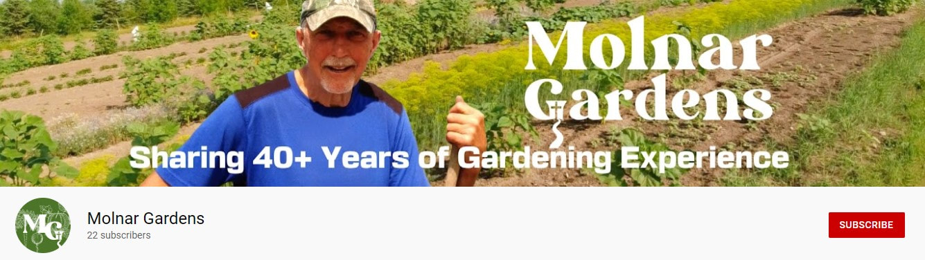 Molnar Gardens YouTube Channel header